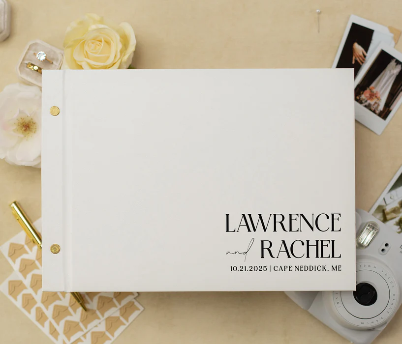 polaroid guest book idea with handwritten notes