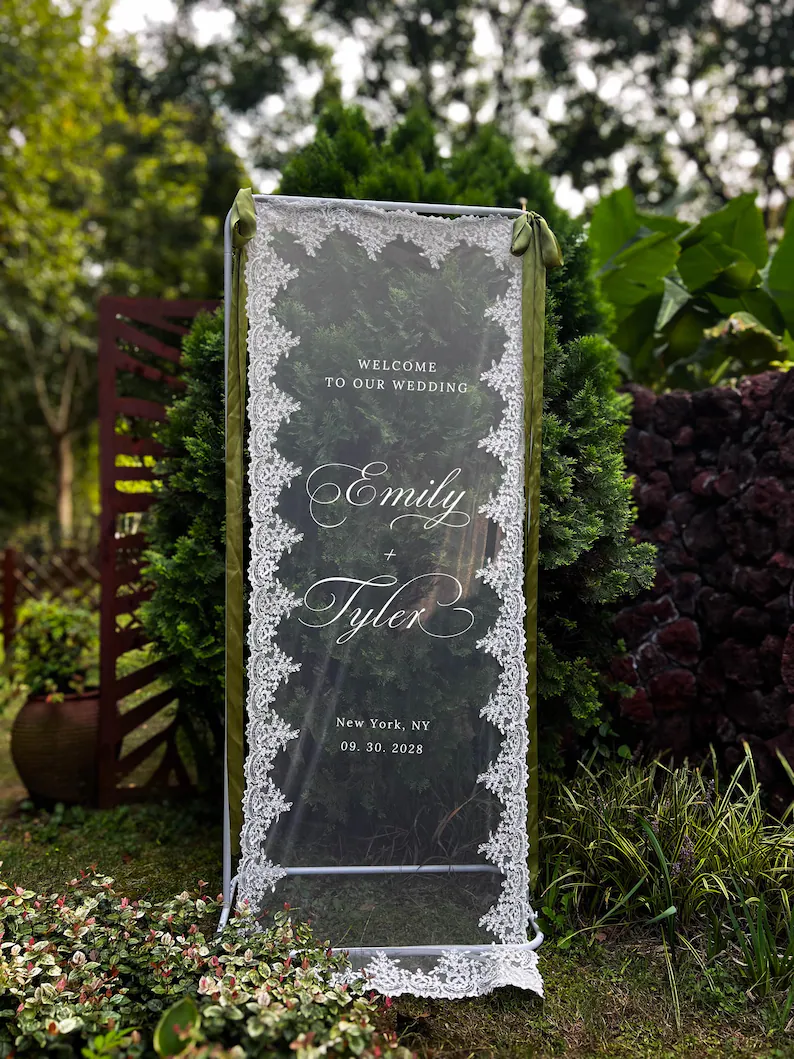 lace wedding welcome signs that do not look cheap