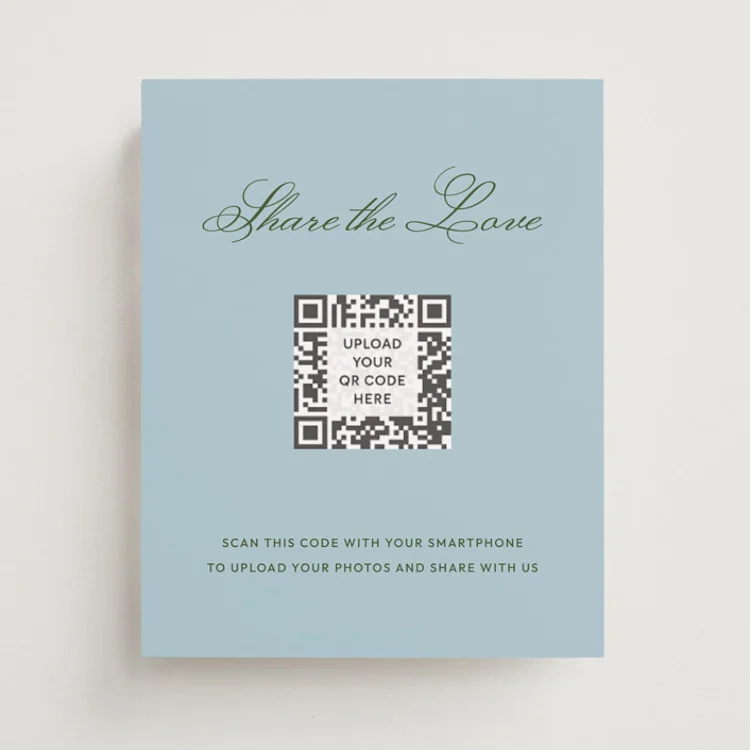 photo sharing sign with qr code