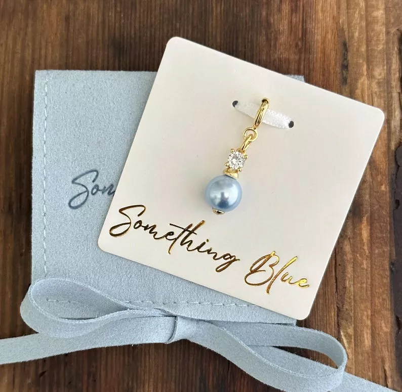 bridal bouquet something blue charm gift set