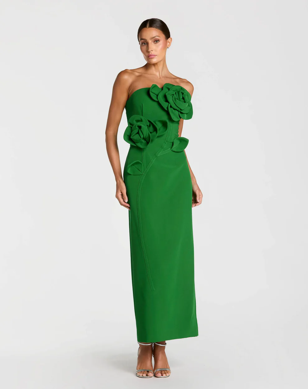 green flower midi dress for mother of the bride in petite size