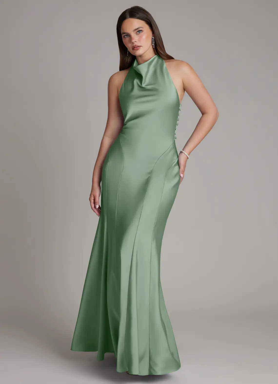 satin bridesmaid dress in matcha green - azazie bridesmaid dresses