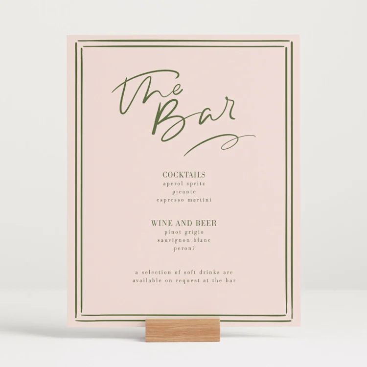 the bar wedding sign