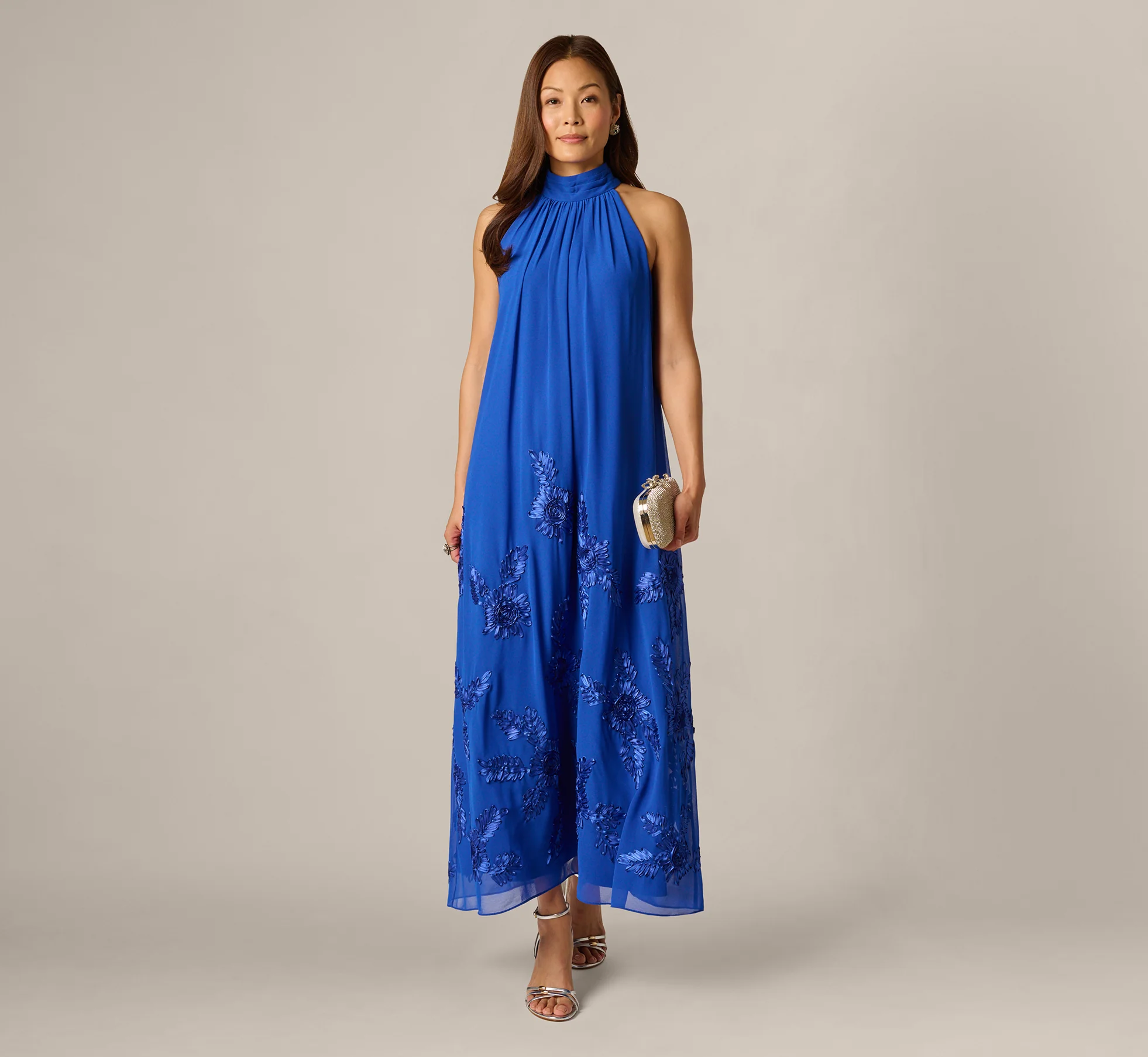 floor length trapeze mother of the bride dress for petite