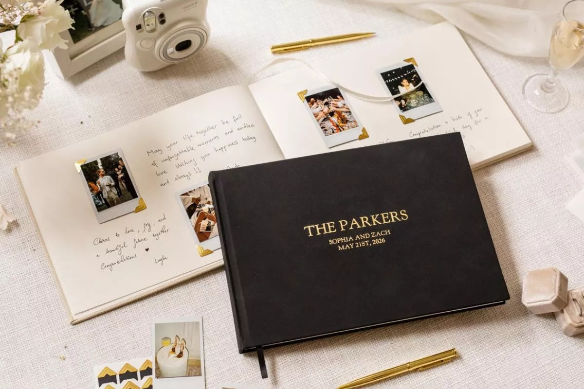 wedding guest book for photos to be placed inside