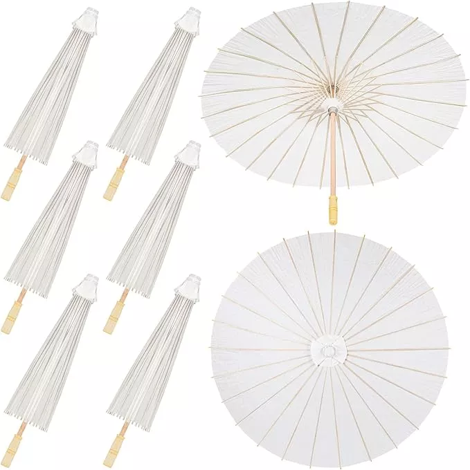 wedding paper parasols in bulk - white paper