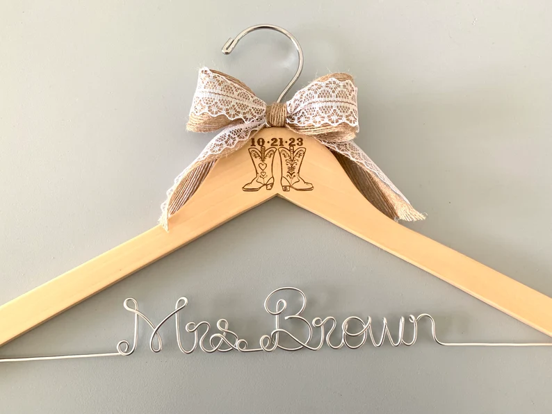 western themed wedding dress hanger