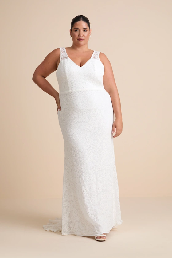 bridal shower dress with floral lace in maxi length