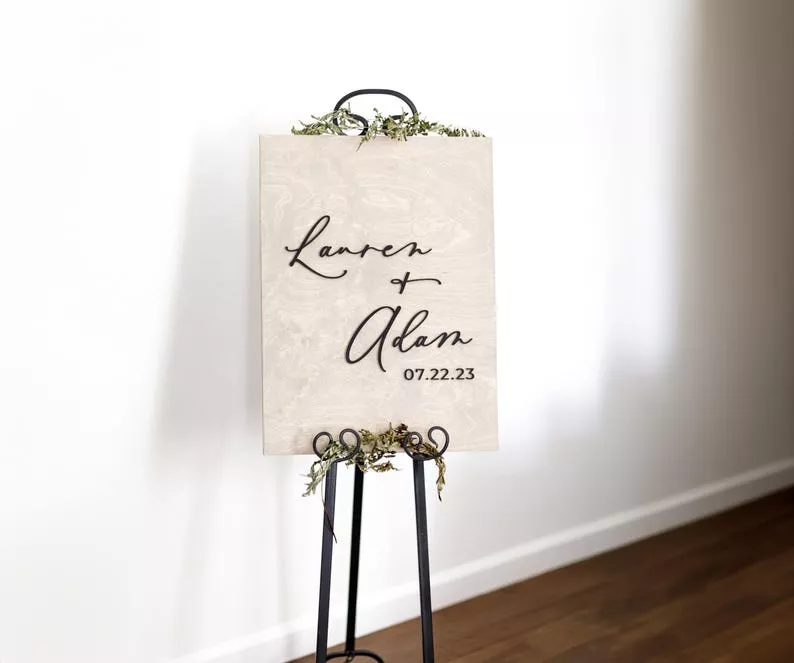 3D minimal wedding welcome sign that you can reuse as home decor