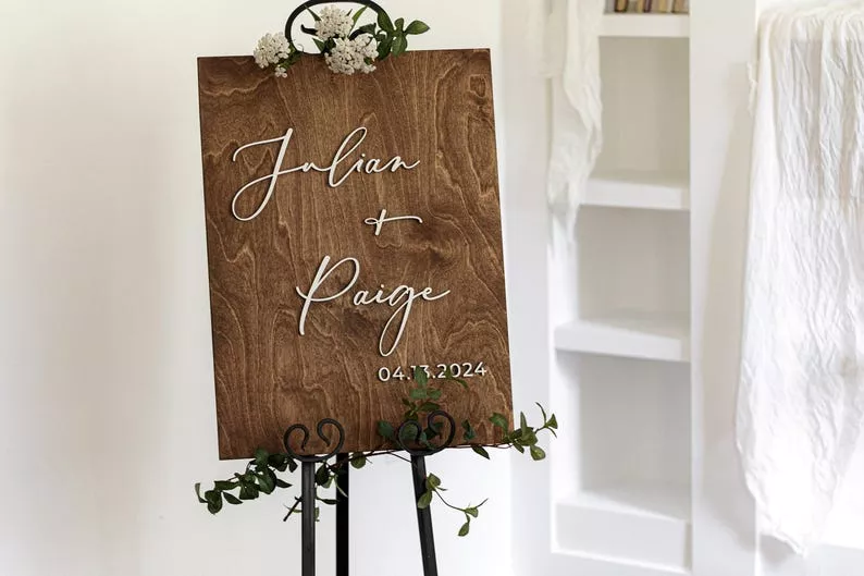 wedding welcome sign that can be reused as guest book