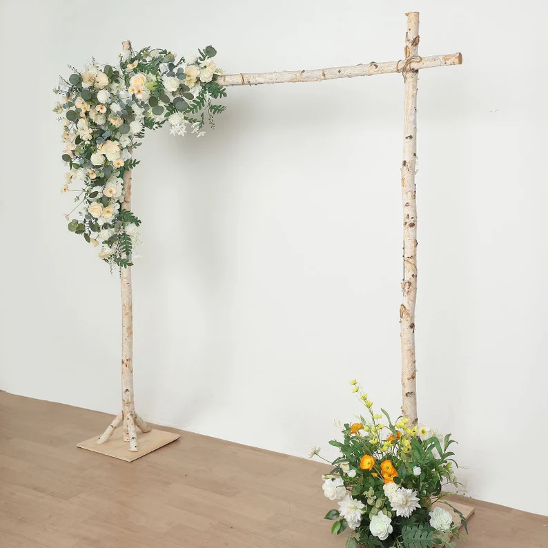 birch wood wedding arch