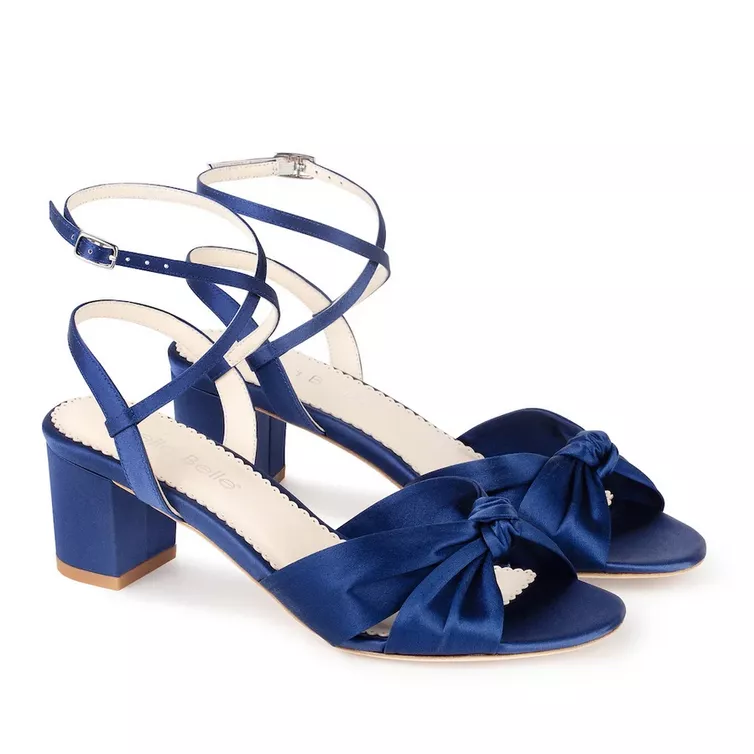 blue block heels mother of bride