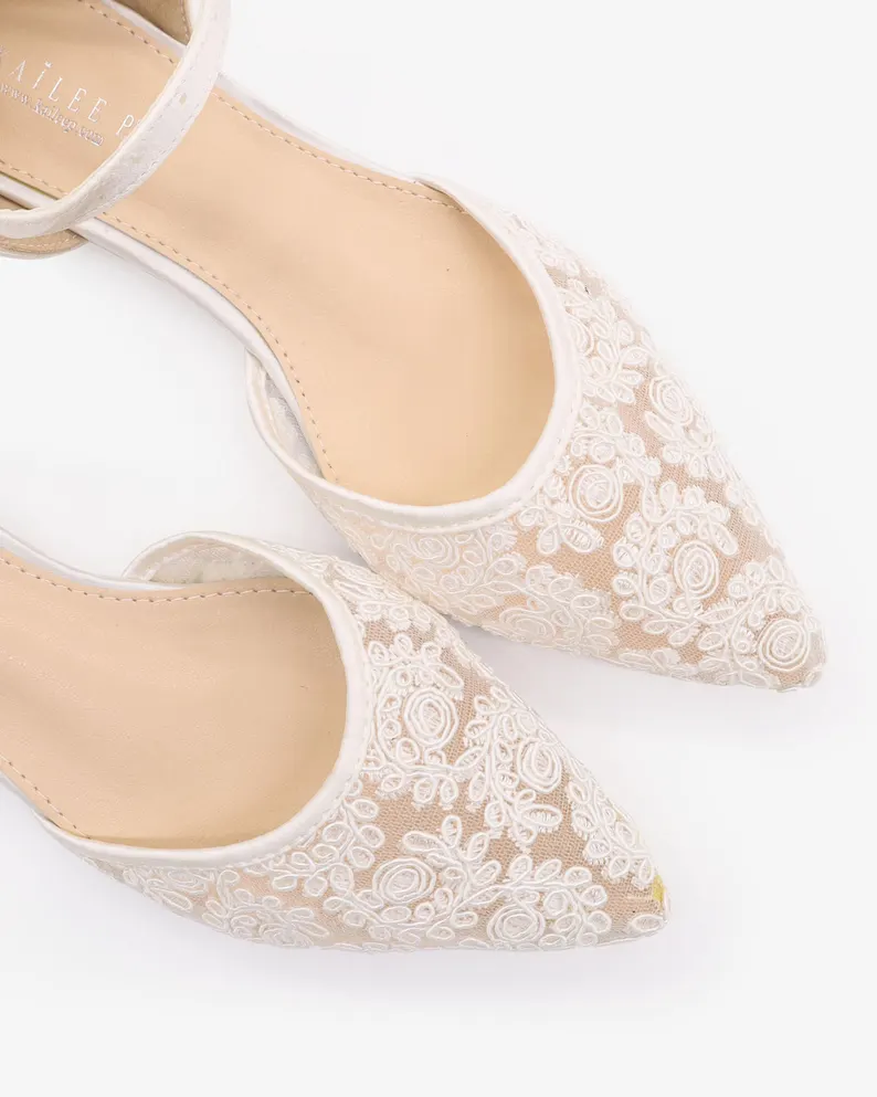 pointed toe crochet lace flats that won't hurt feet