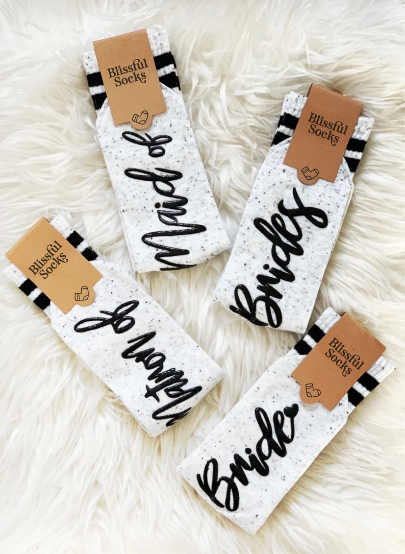 bridesmaid grippy socks for proposal idea