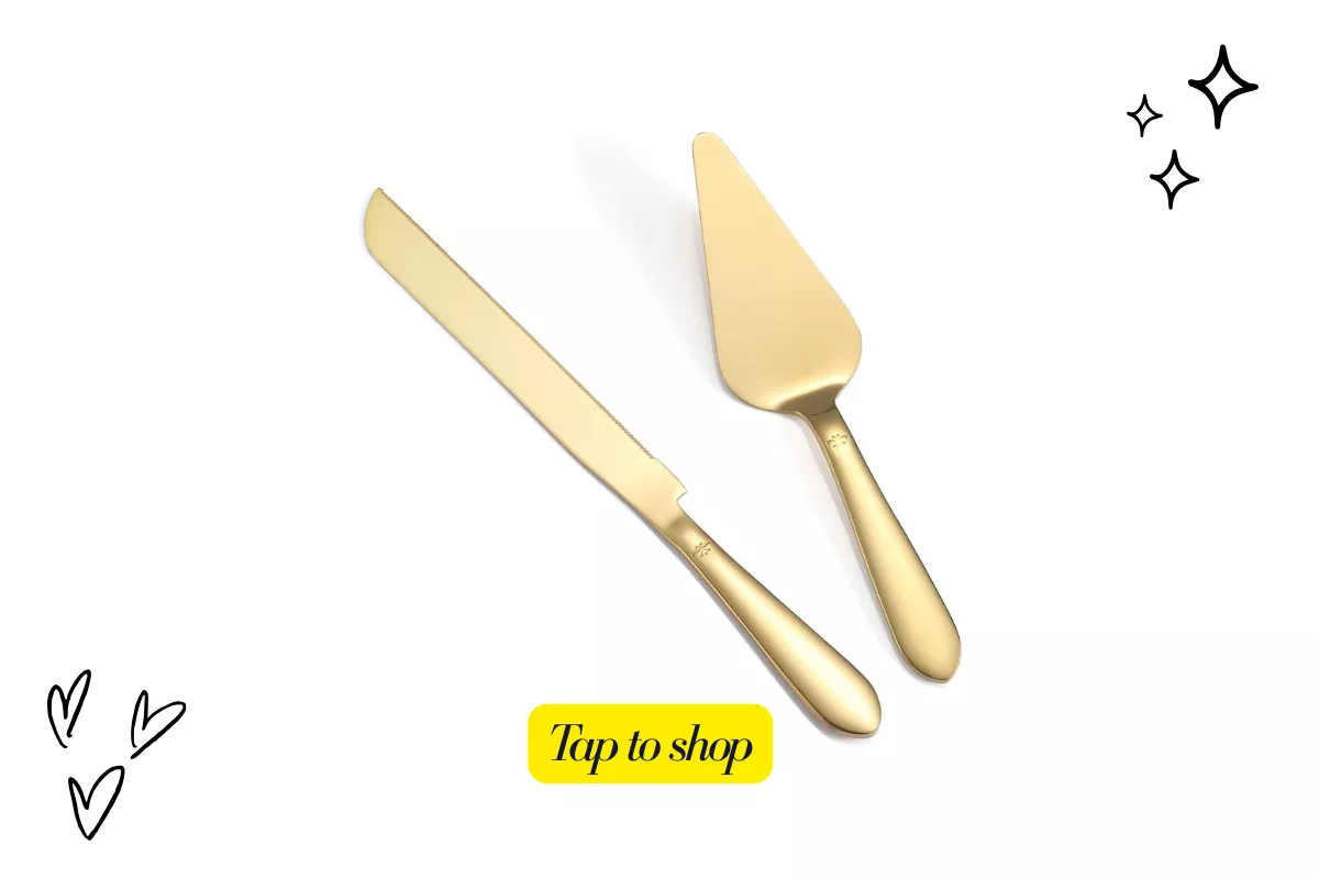 wedding cake knife and server set