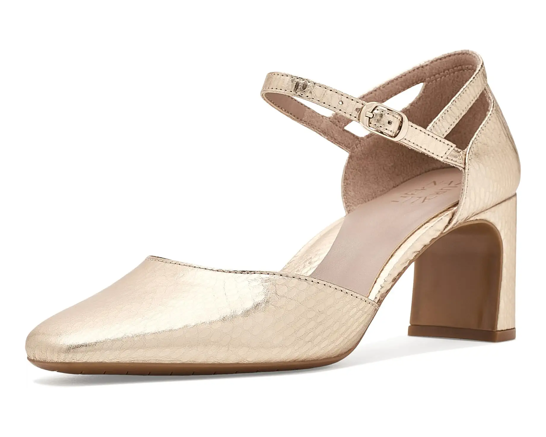 champagne closed toe block heels for mother of the bride shoes
