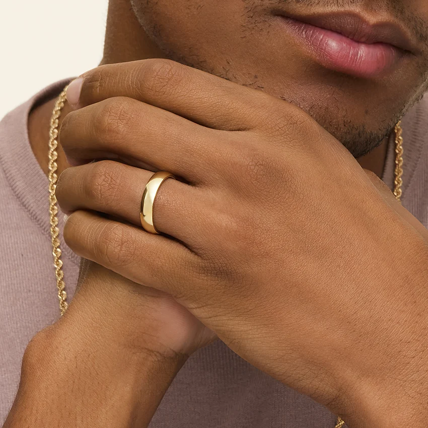 mens comfort fit wedding band