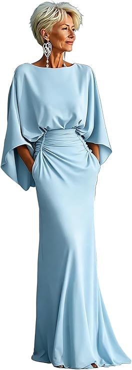 mother of the bride dress Amazon affordable elegant blue