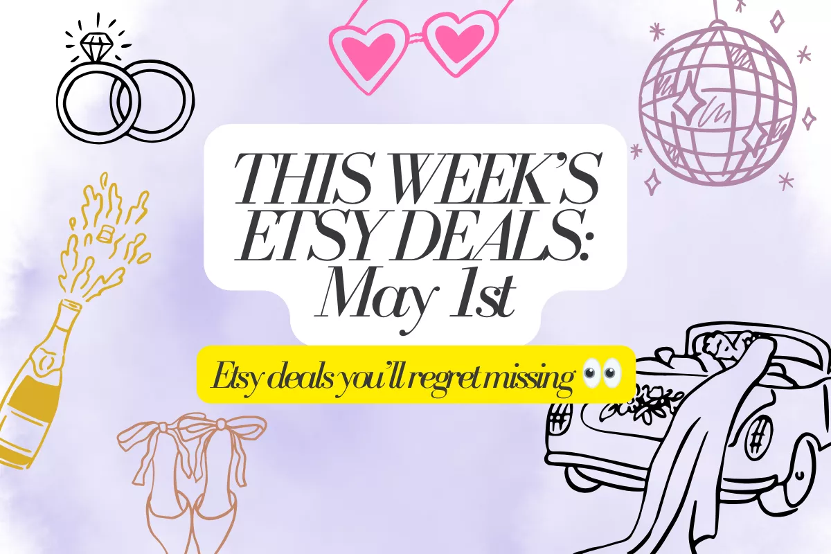 best etsy wedding deals may 1 accessories on sale including bridesmaid pajamas, wildflower seed packets, custom neon sign, audio guest book, can cooler favors, bridesmaid slippers