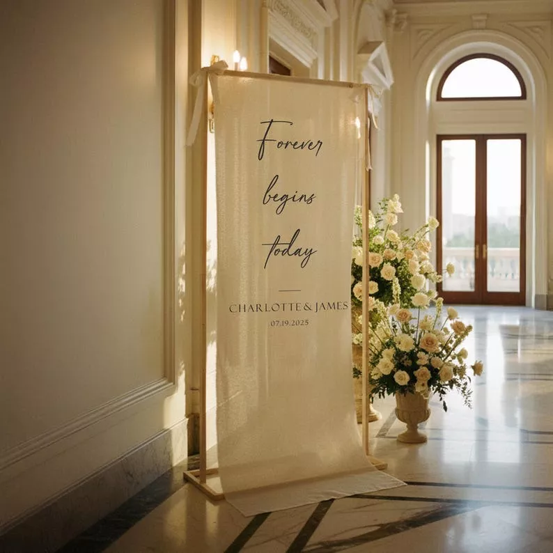 forever begins today wedding sign