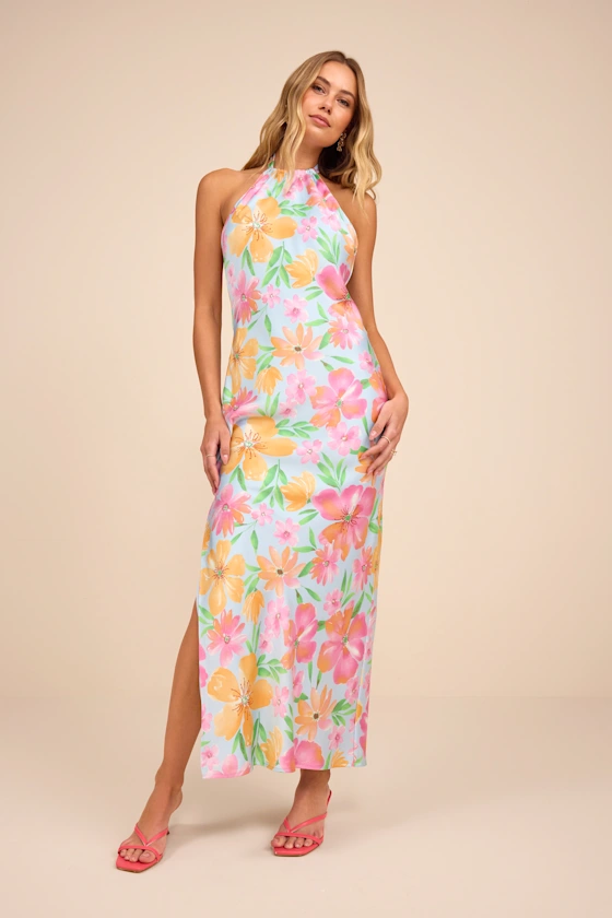beach floral wedding guest dress