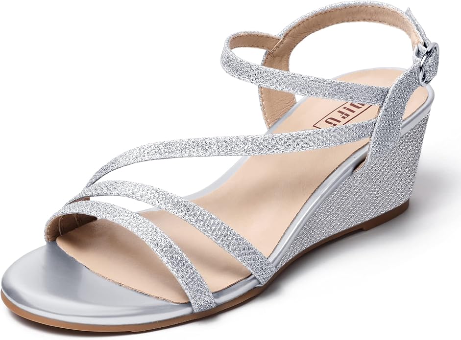 low wedge sparkly shoes for mother of the bride