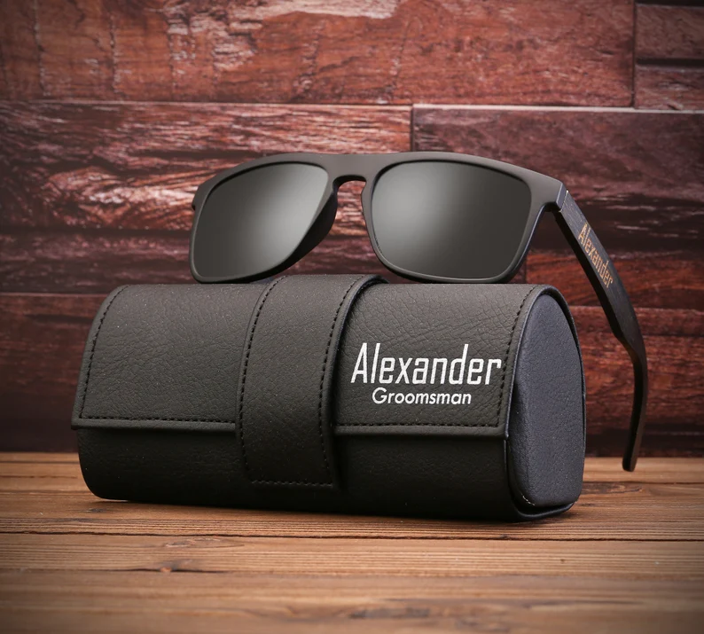 matte black wayfarer groomsmen sunglasses