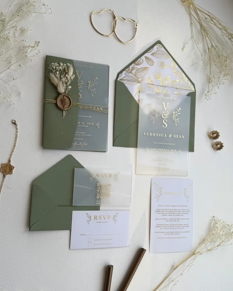 etsy wedding minimalist invitation suite