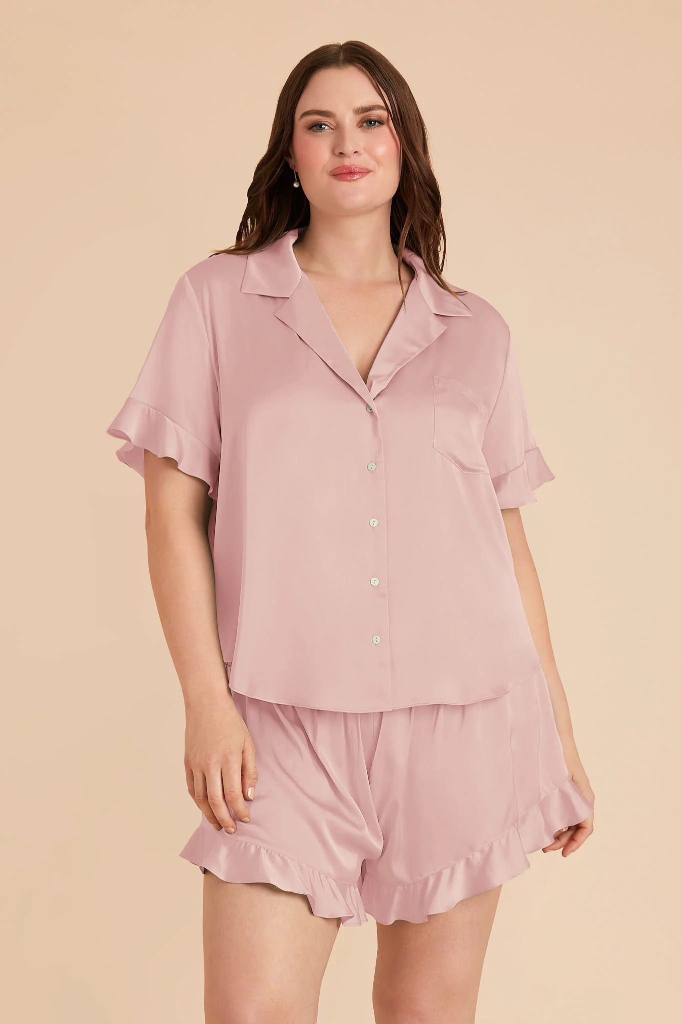 light pink bridesmaid pajamas in plus size