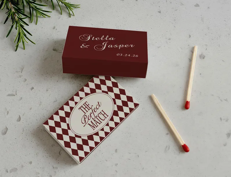 personalized matchbox favors for weddings on etsy