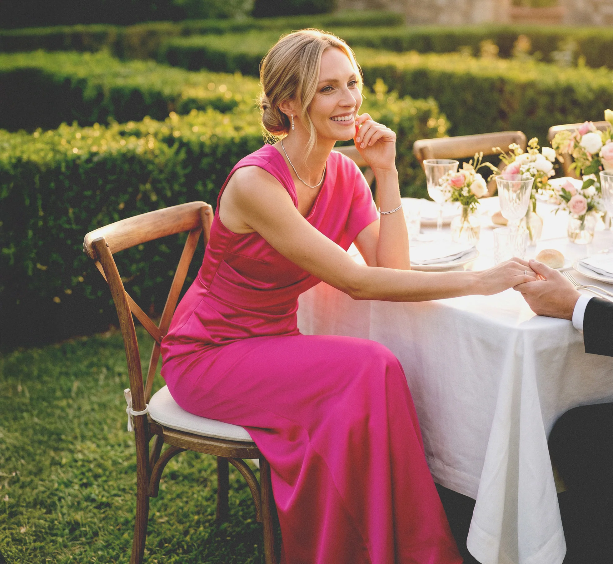 pink satin mother of the groom dress modern draped formal gown for wedding