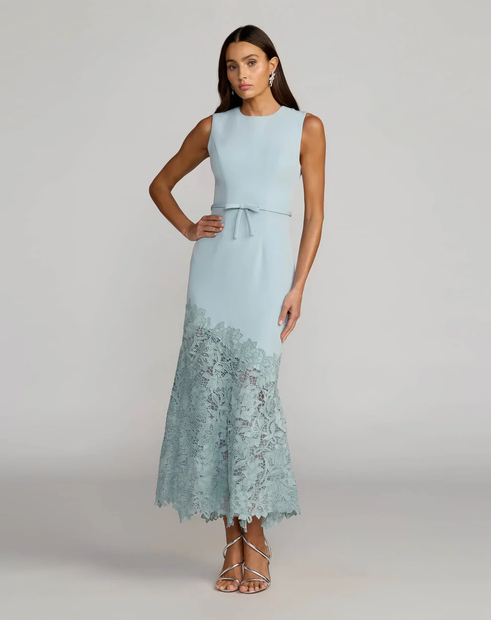 blue lace wedding guest dress