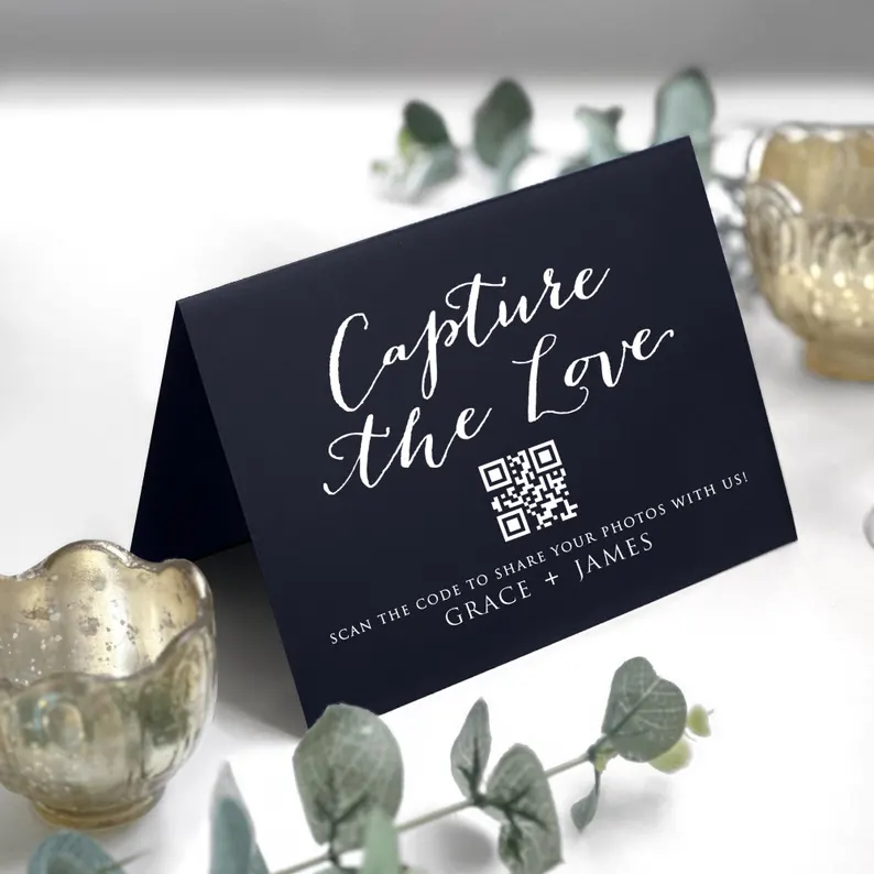 qr code wedding photo sign