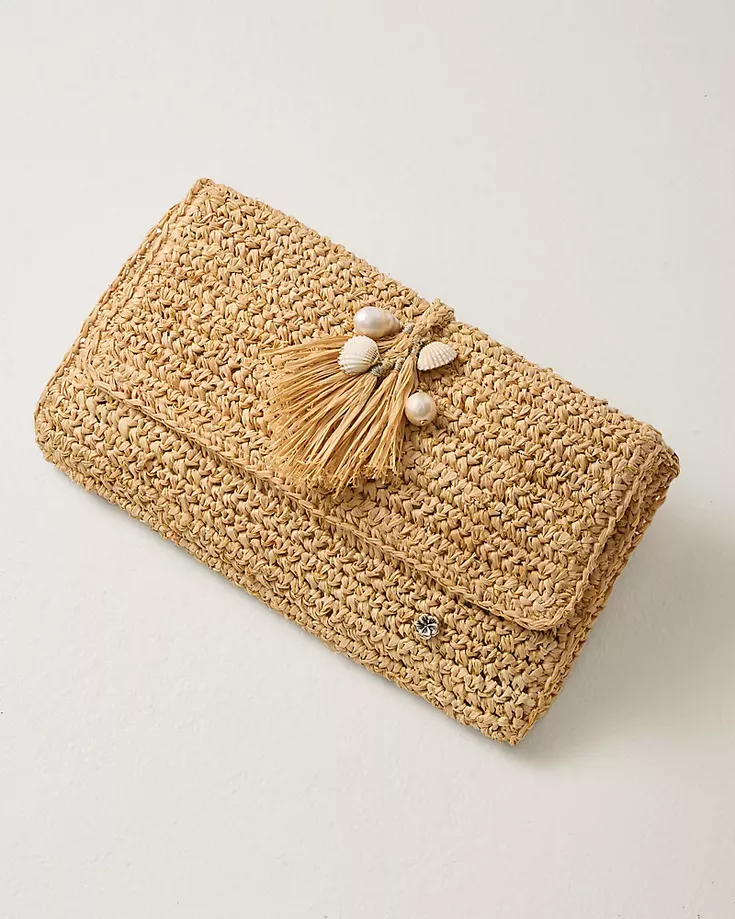 raffia honeymoon beach clutch bag