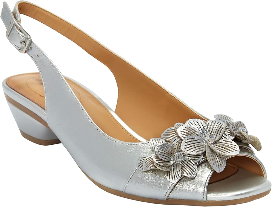 low heel slingback mother of the bride shoes