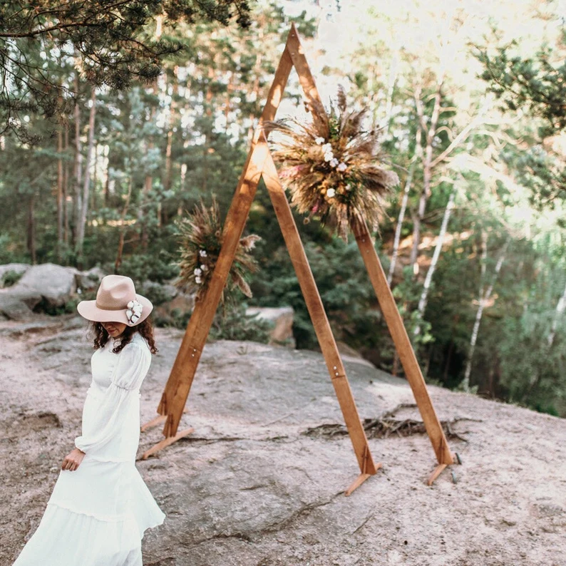 wood triangle arch