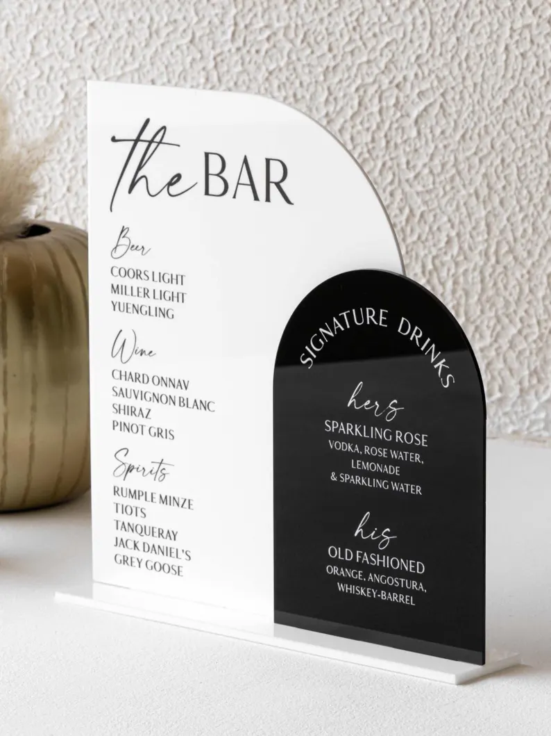 bar wedding sign