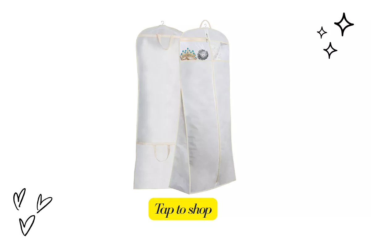 garment bag for wedding dress and veil