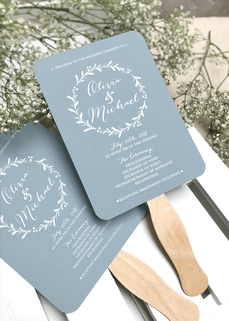 wedding program fans