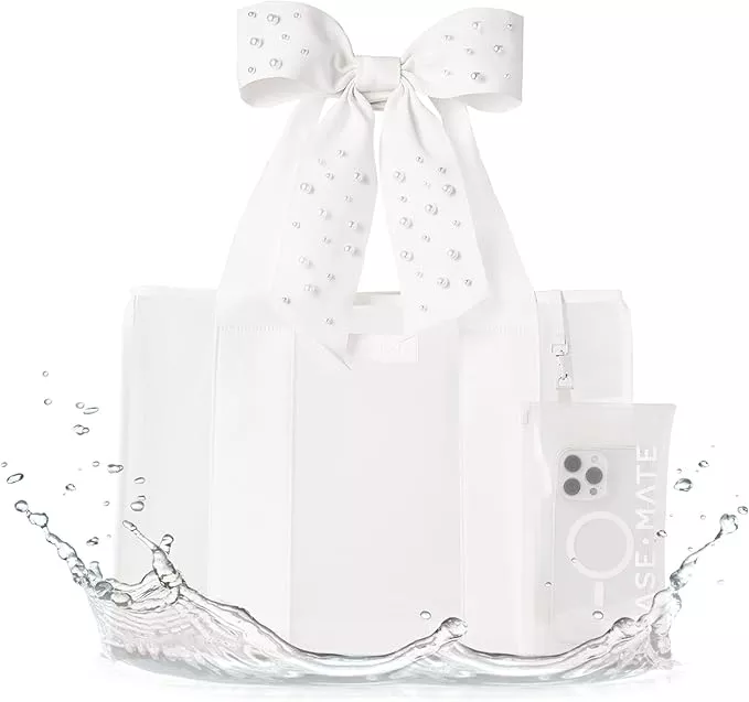 white bridal tote bag reusable bridesmaid gift bag