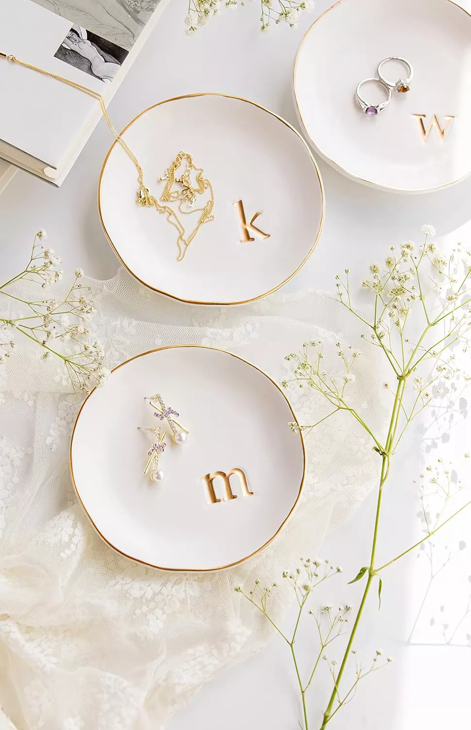 custom bridesmaid jewelry dish with name engraving for rings and small accessories