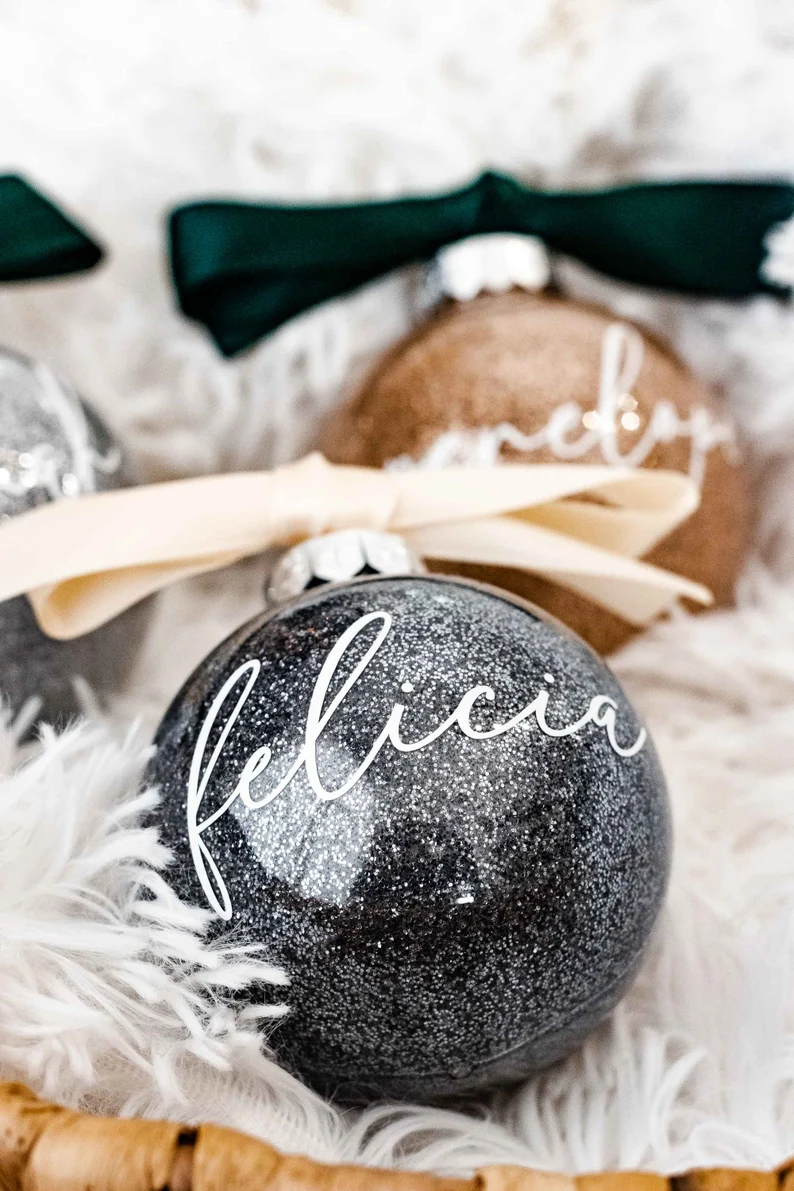 personalized bridesmaid ornament keepsake for holiday and wedding memory