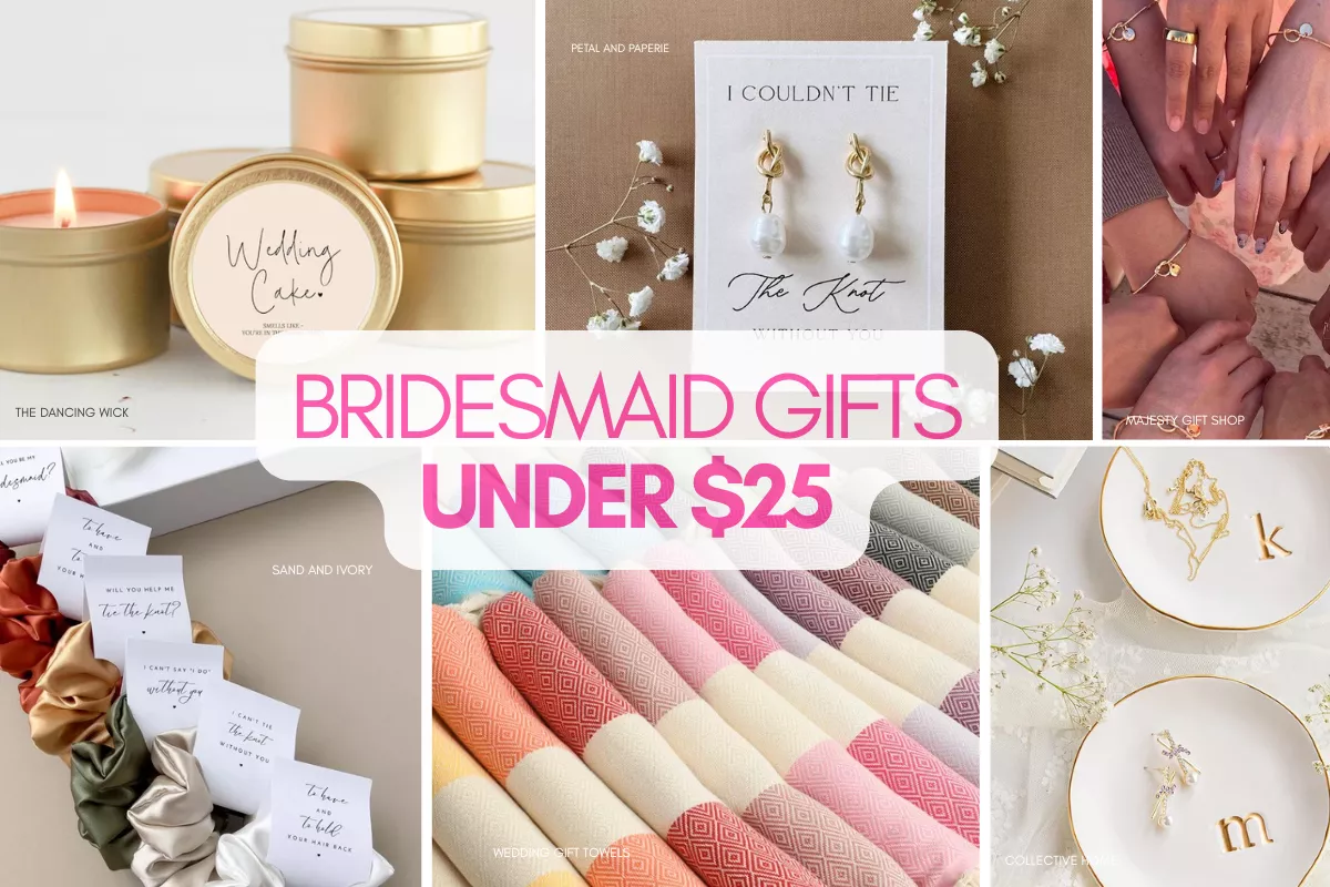 bridesmaid gifts under $25 including affordable personalized and practical gift ideas for bridal party