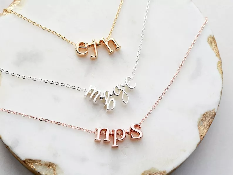 initial charm necklaces for bridesmaids gifts