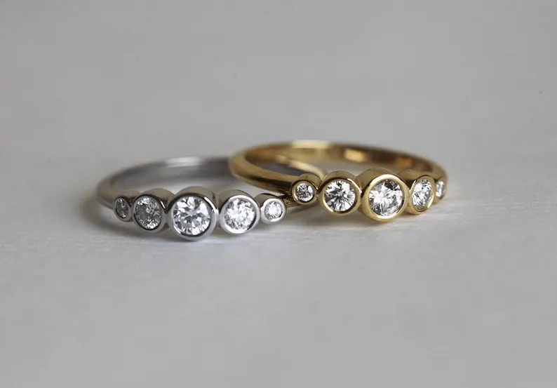 diamond wedding band on etsy
