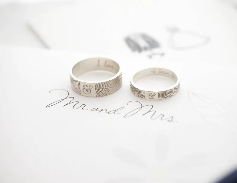 actual fingerprint rings for men and women