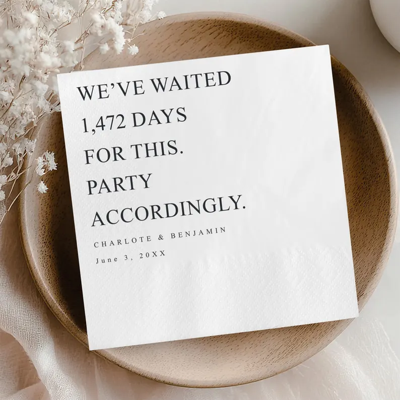 funny wedding napkins