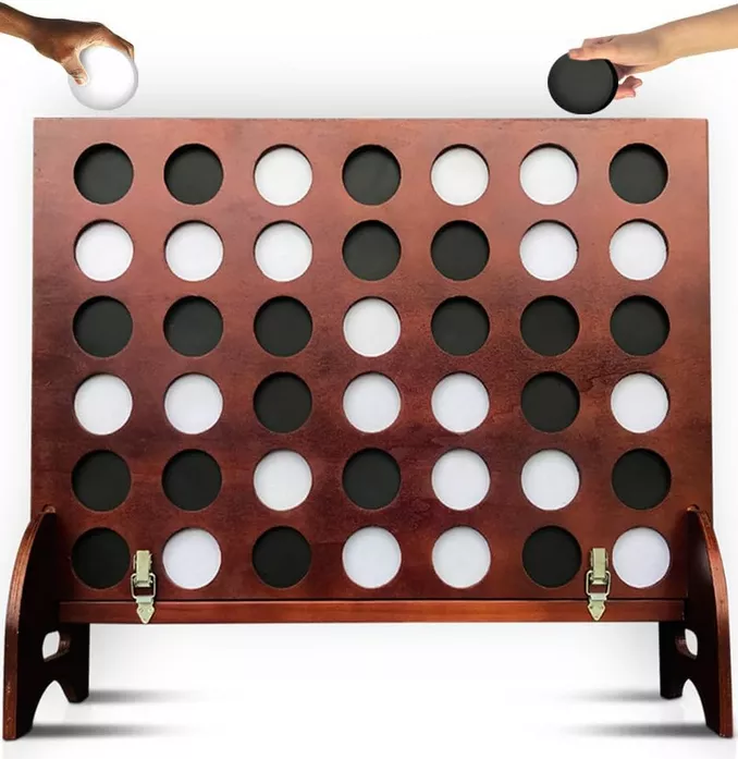 giant four in a row game for cocktail hour at wedding activities