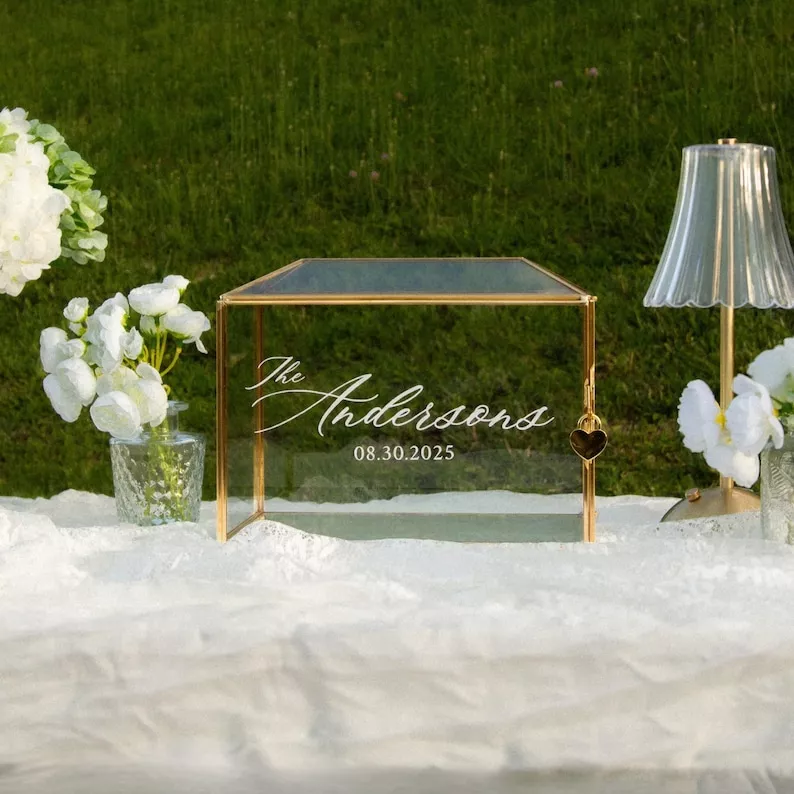 glass wedding keepsake box