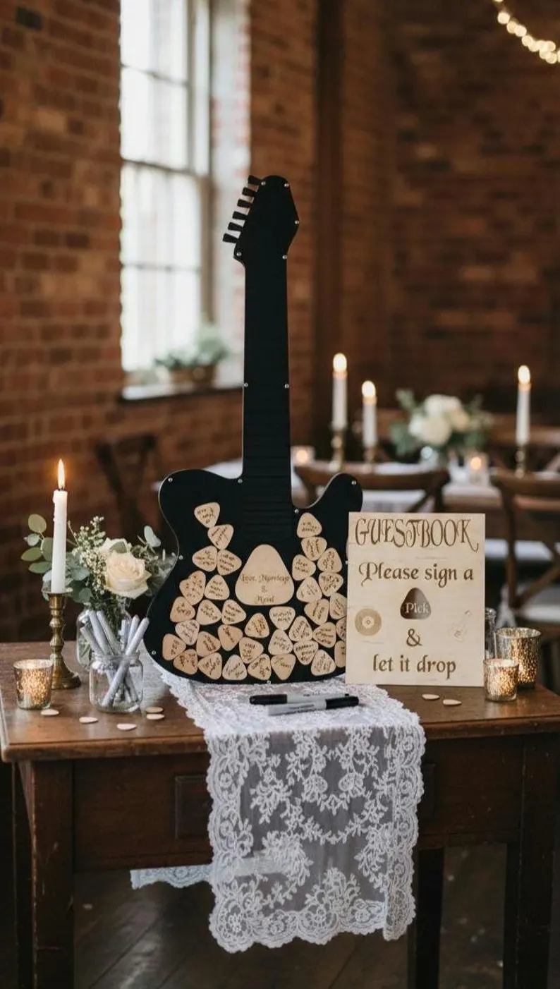 guitar guest book alternative with drop in notes